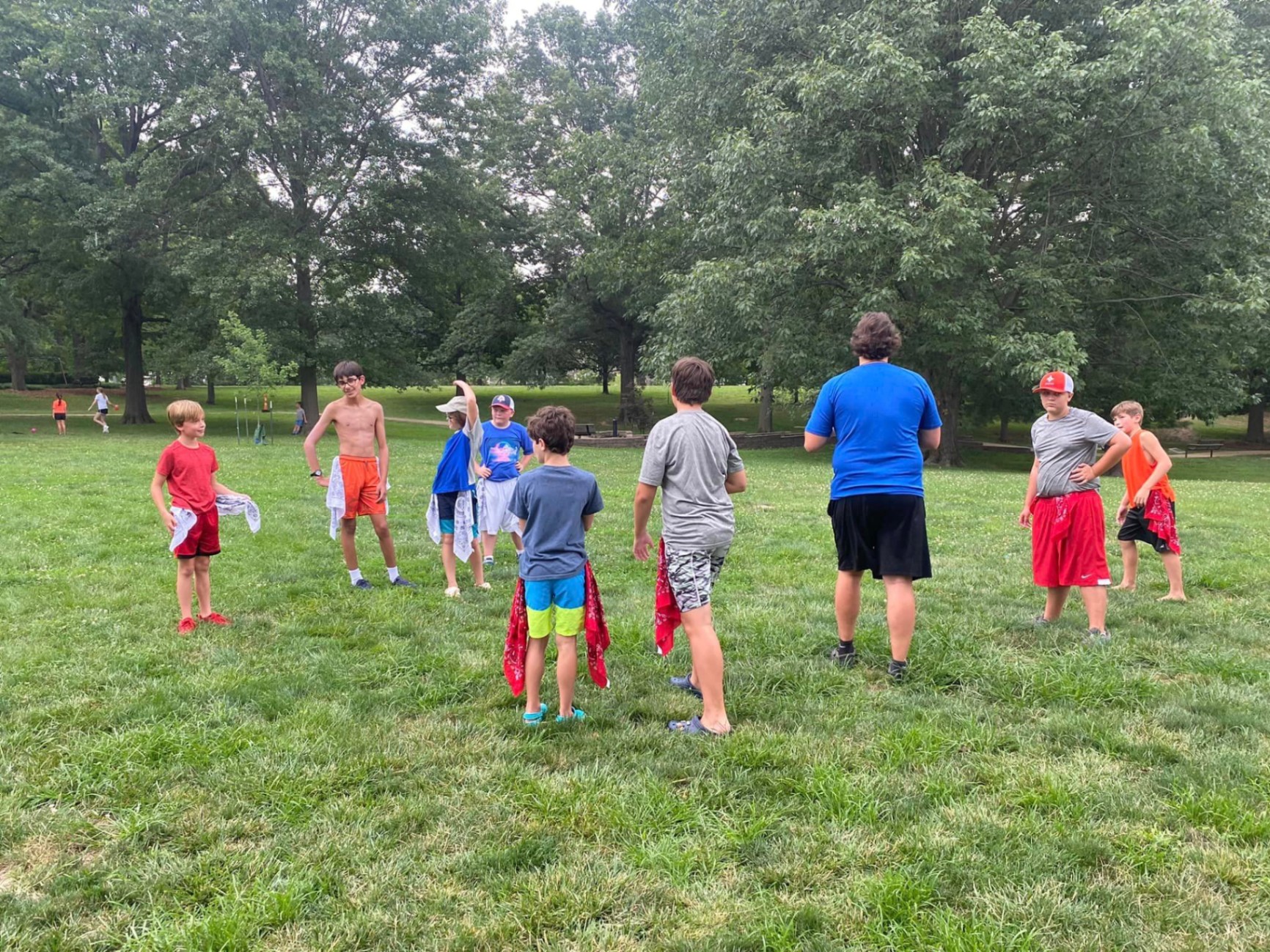 Flag football at a partner park